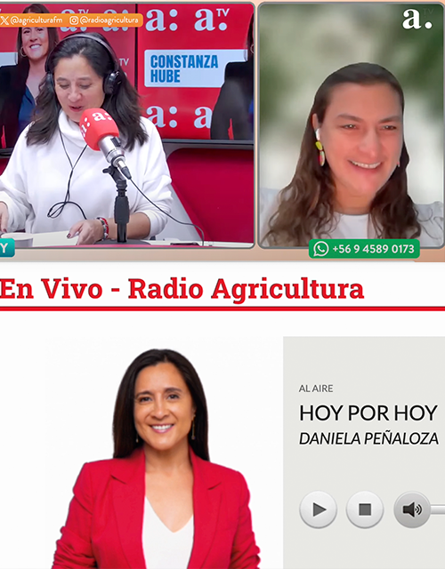 Carla Taramasco en RadioAgricultura hablando sobre la iniciativa de visibilizar la trayectoria de mujeres ingenieras en Chile
