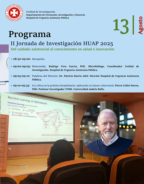 Pierre Collet participará en la II Jornada de Investigación HUAP 2025